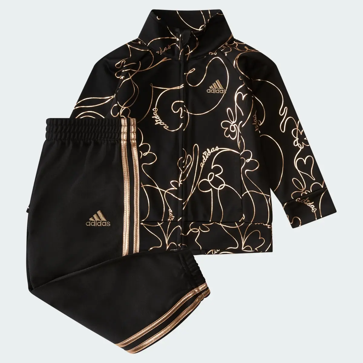 Adidas Two-Piece Printed Glam Tricot Track Set. 1