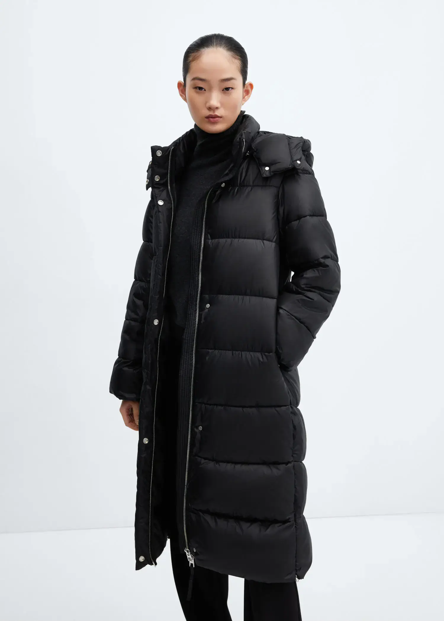 Mango Hooded water-repellent quilted jacket. 1