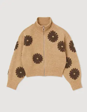 Floral trucker-style sweater Login to add to Wish list