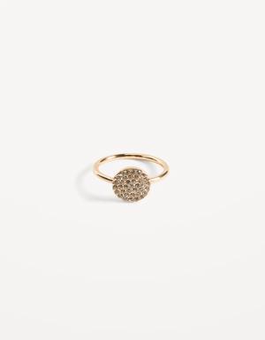 Gold-Toned Metal Pavé Ring for Women gold