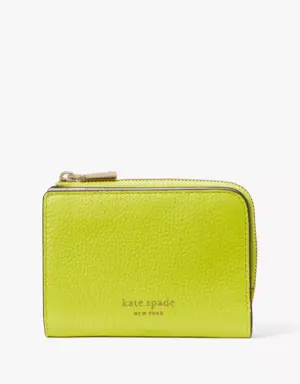 Ava Colorblocked Pebbled Leather Zip Bifold Wallet