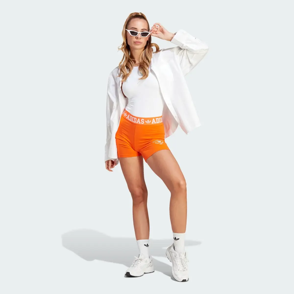 Adidas Logo Waistband Booty Shorts. 3