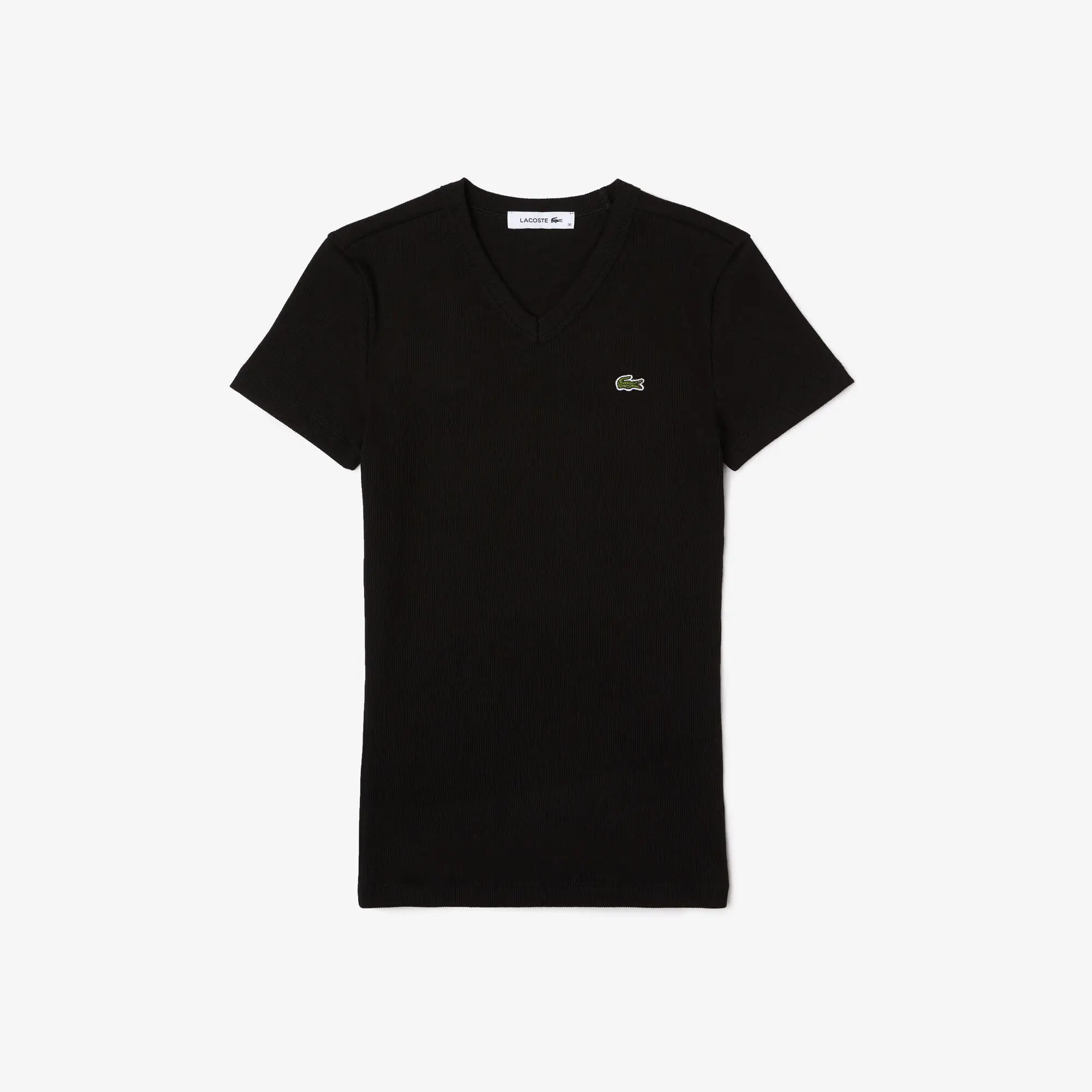 Lacoste Women’s Lacoste Slim Fit Organic Cotton V-neck T-shirt. 2