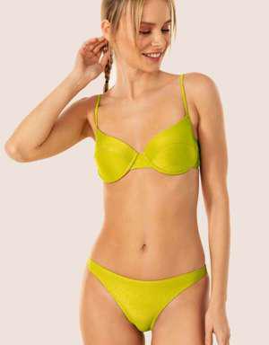 3409 Yeşil Simli Bikini Takımı