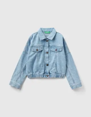 jean jacket with flower print