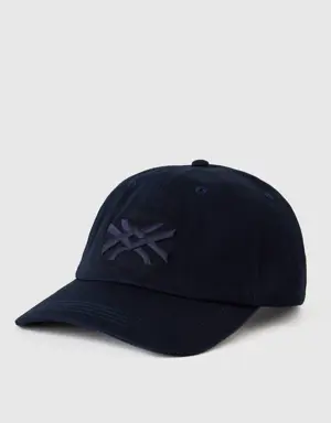 dark blue cap with embroidered logo