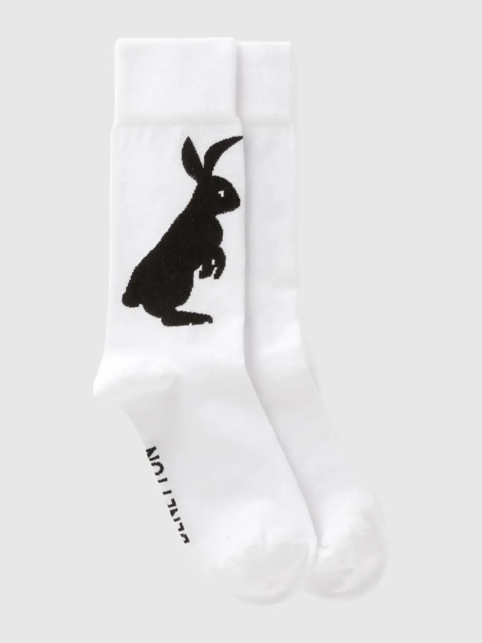 Benetton white socks with bunny design. 1