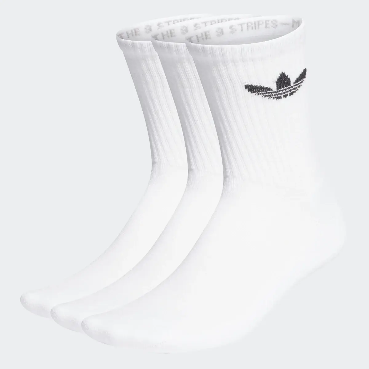 Adidas Cushioned Trefoil Mid-Cut Crew Socks 3 Pairs. 2