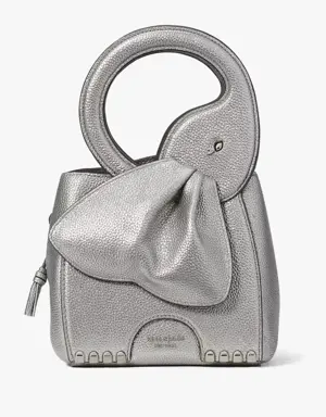 Ellie Metallic 3D Elephant Top-handle Bag