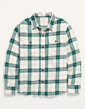Plaid Flannel Utility Pocket Shirt for Boys multi