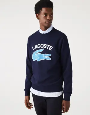 Men's Lacoste Crocodile Print Crew Neck Sweatshirt
