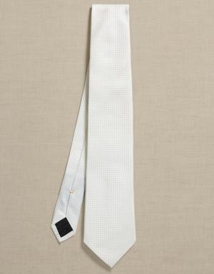 Banana Republic Struscio Italian Silk Tie white