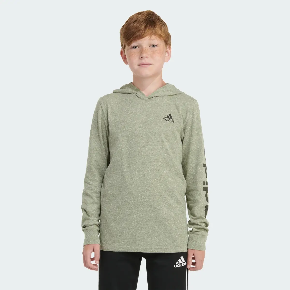 Adidas Long Sleeve Snow Heather Hooded Tee. 1