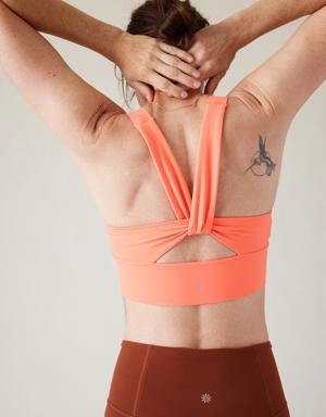 Athleta Warrior Twist Longline Bra A&#45C orange