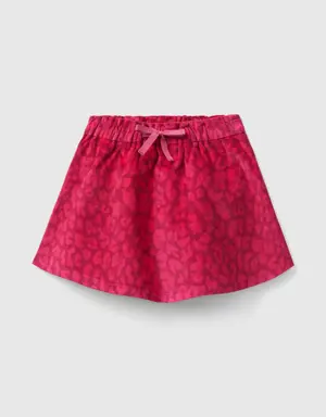animal print velvet mini skirt