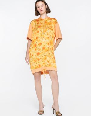 Mini Orange Sports Dress With Butterfly Print