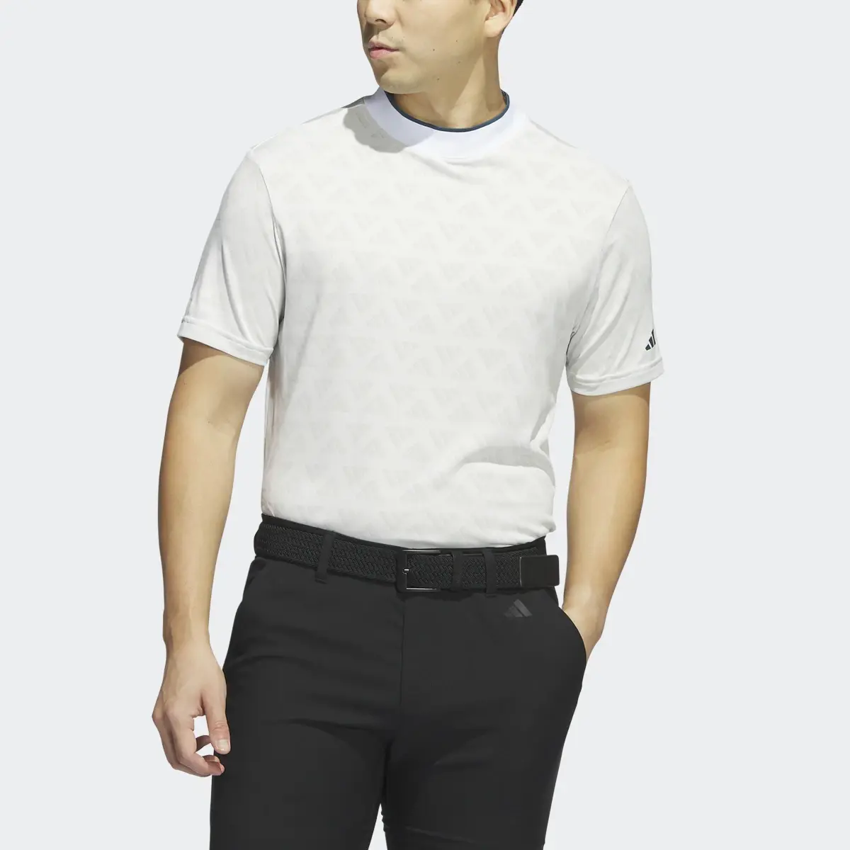 Adidas Adi Jacquard Mock Golf Polo Shirt. 1