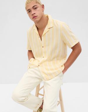 Gap Linen-Cotton Cabana Shirt yellow