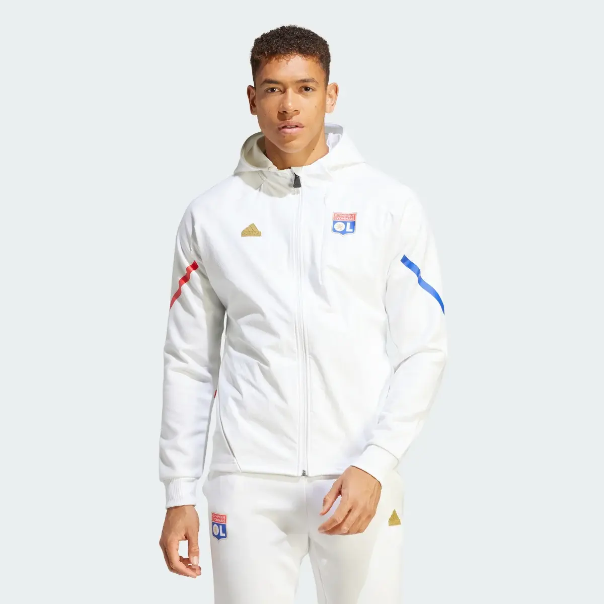 Adidas Olympique Lyonnais Designed for Gameday Full-Zip Hoodie. 2