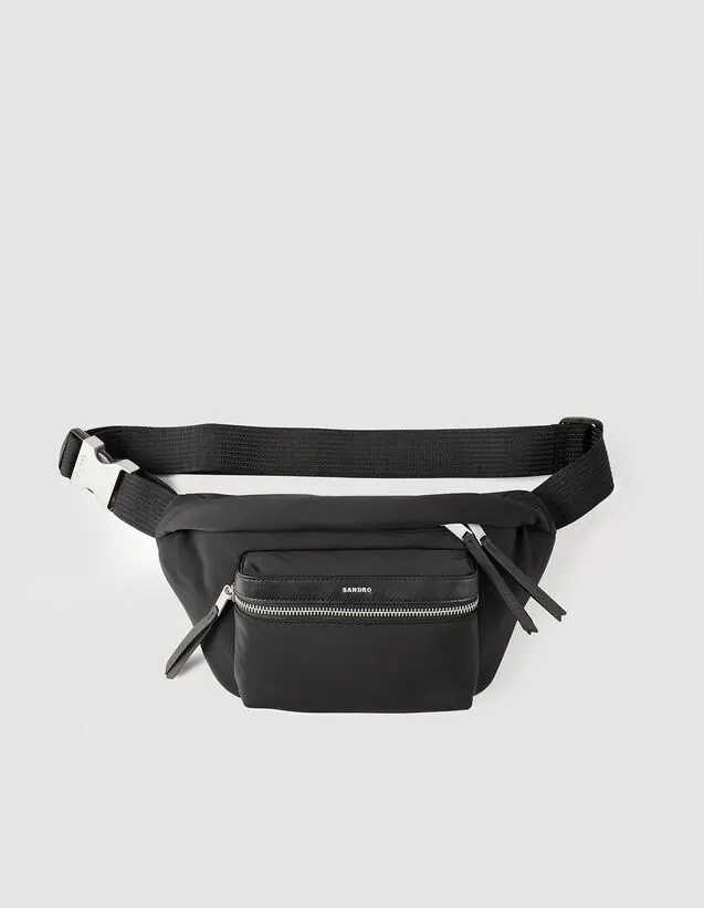 Sandro Canvas and leather belt bag. 2