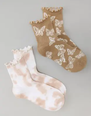 American Eagle Butterfly Tie-Dye Sock 2-Pack. 1