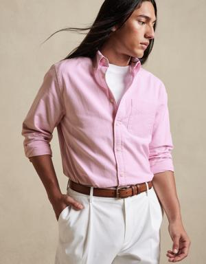 Banana Republic Untucked Oxford Shirt pink