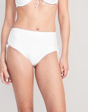 Old Navy High-Waisted Tie-Cinched Bikini Swim Bottoms for Women white
