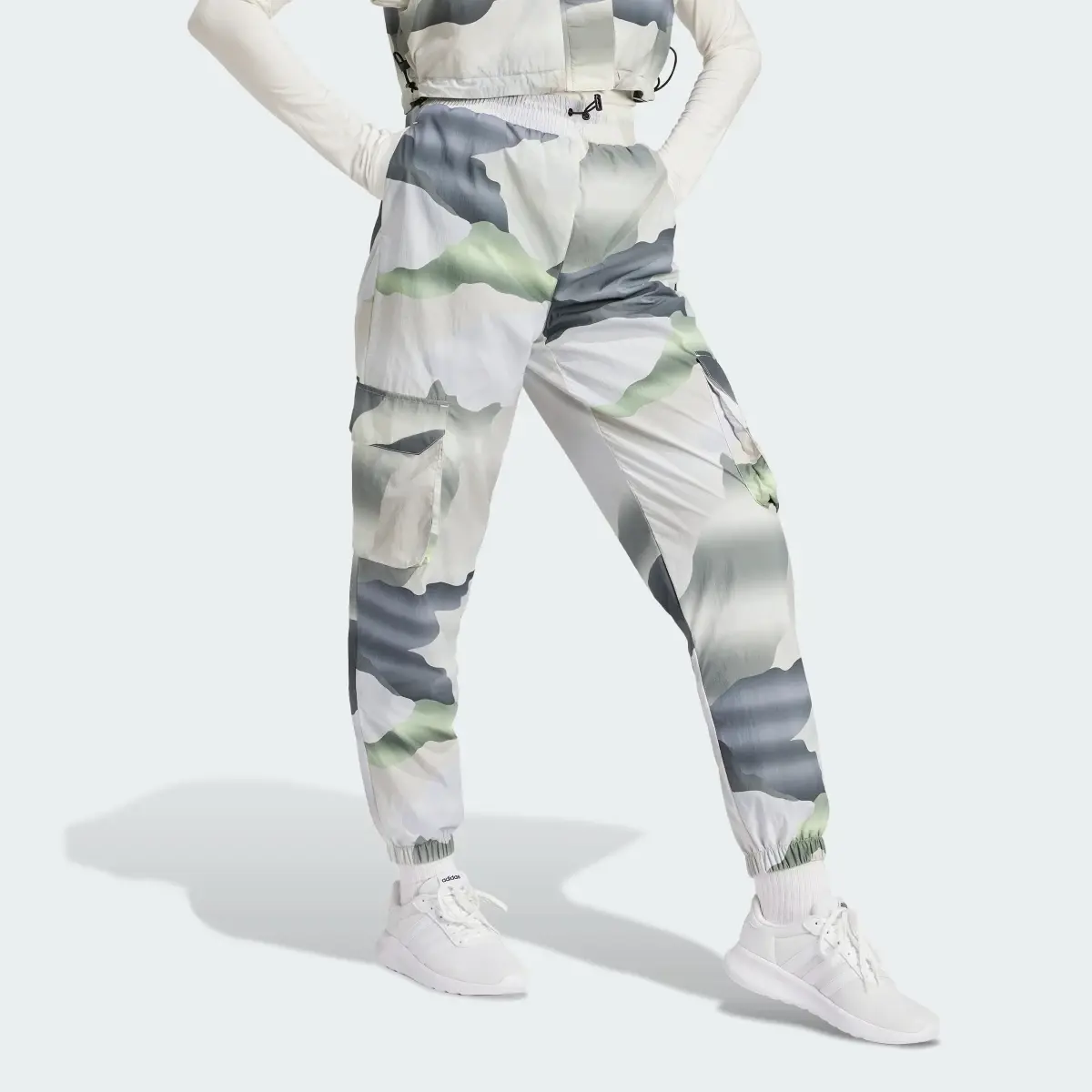 Adidas City Escape Camo Print Cargo Tracksuit Bottoms. 3