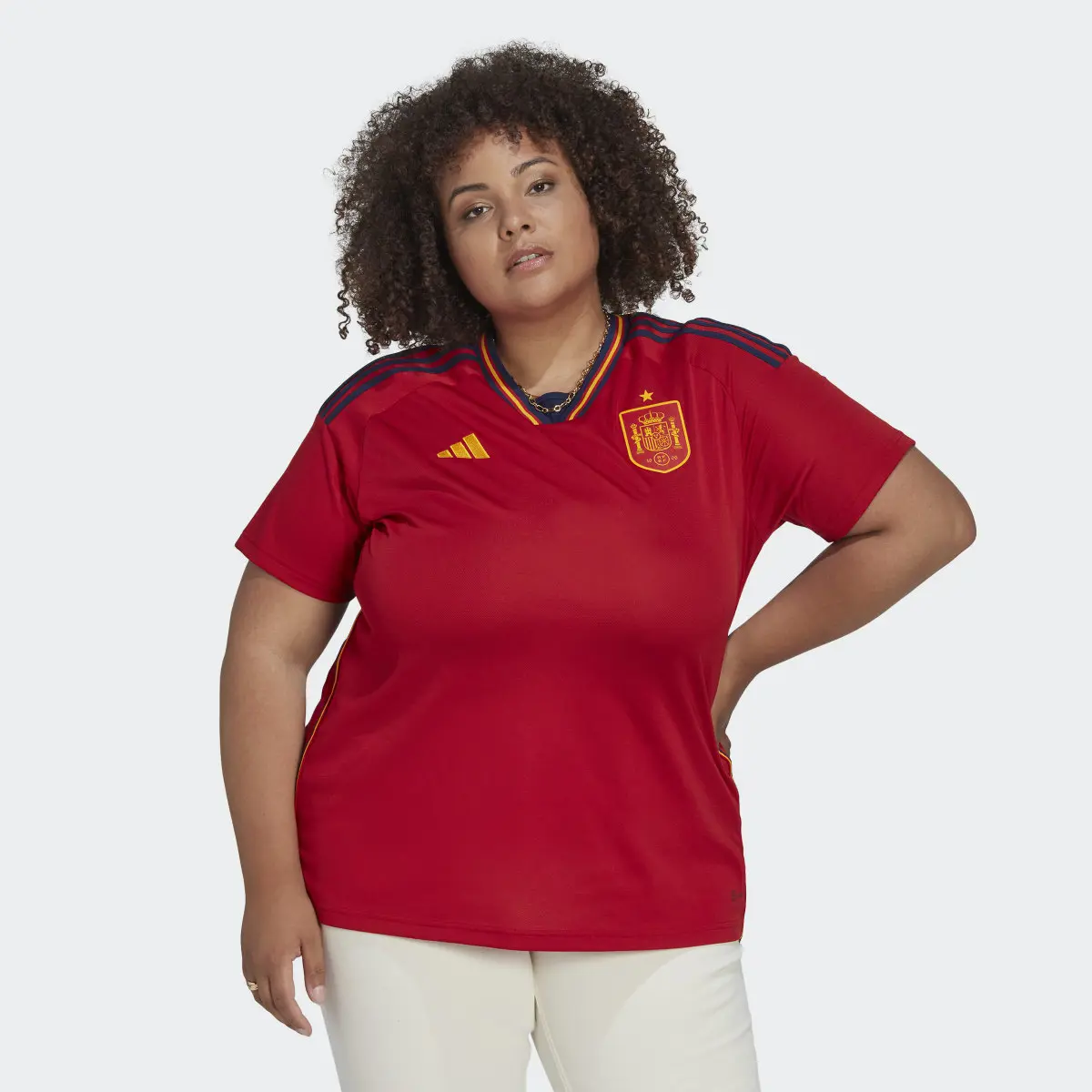 Adidas Camisola Principal 22 de Espanha (Plus Size). 2