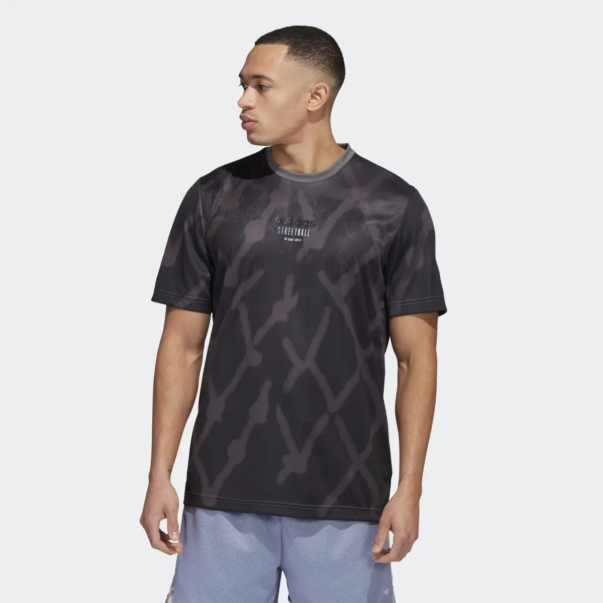 Adidas Streetball Allover Print Graphic Tee. 2