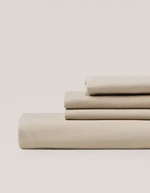 Spannbettlaken aus gewaschener Baumwolle 150 x 200 cm