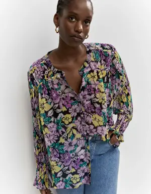 Floral textured blouse