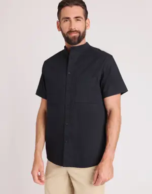 Stay Cool Collarless Short Sleeve Shirt Relaxed Fit