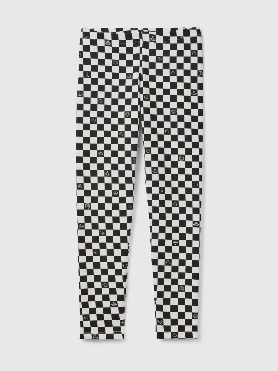 Benetton checkered leggings in stretch cotton. 1