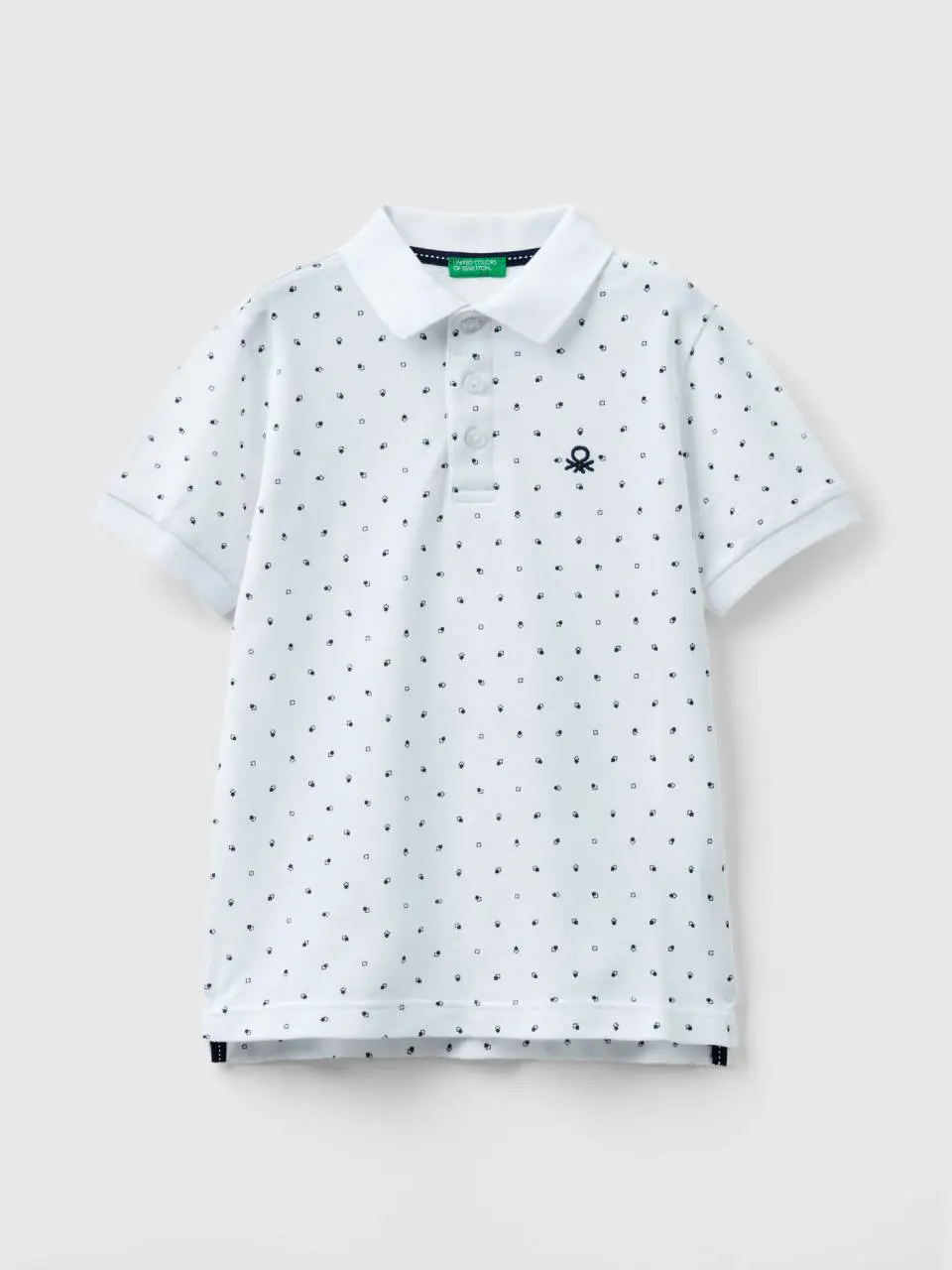 Benetton slim fit micro patterned polo. 1