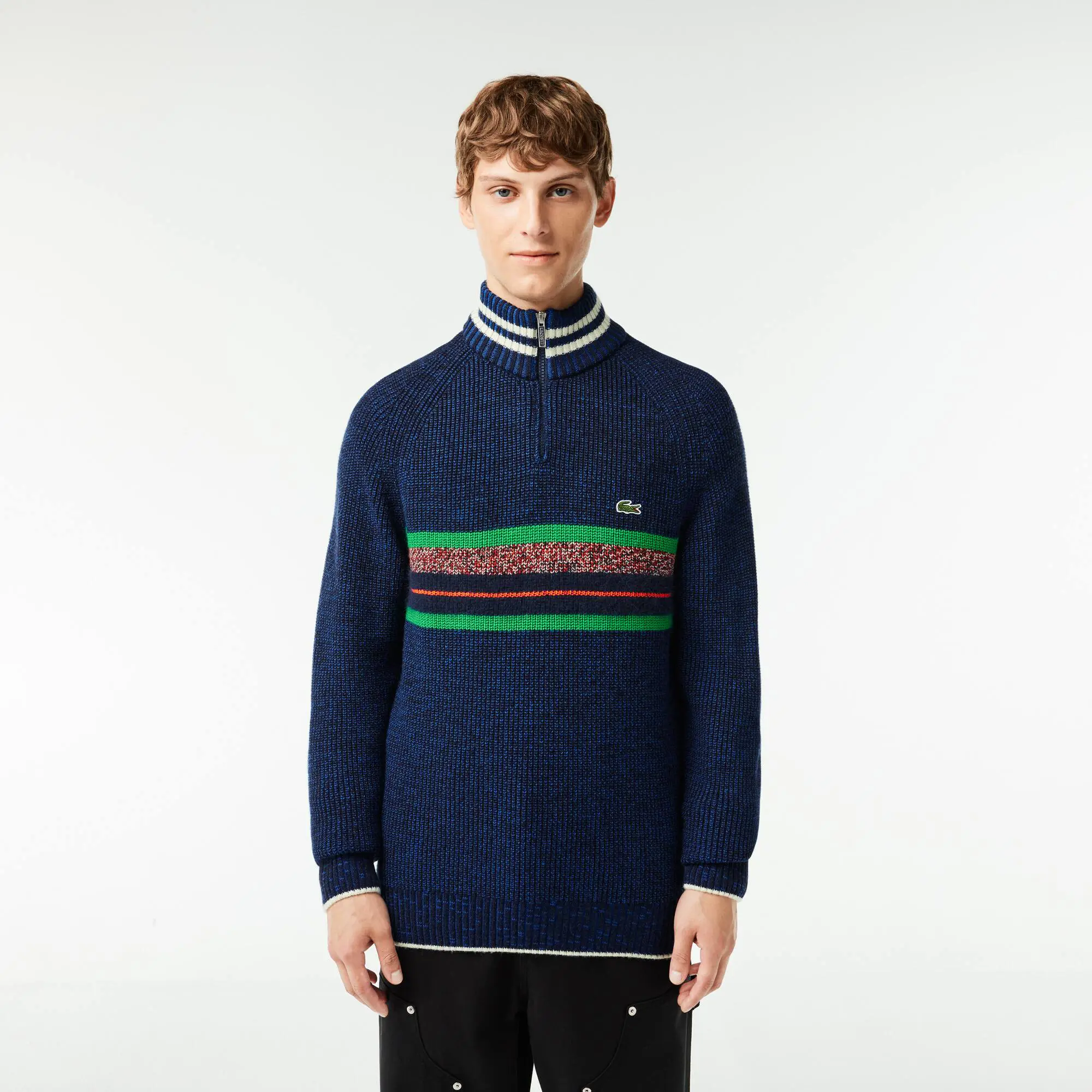 Lacoste French Made High Neck Wool Sweater. 1