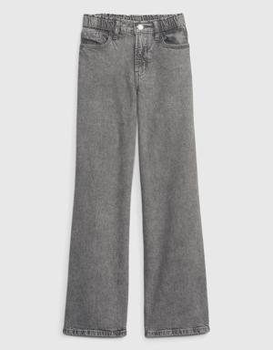 Kids Wide Stride Jeans with Washwell gray