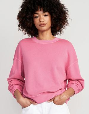 Cropped Vintage French-Terry Sweatshirt pink