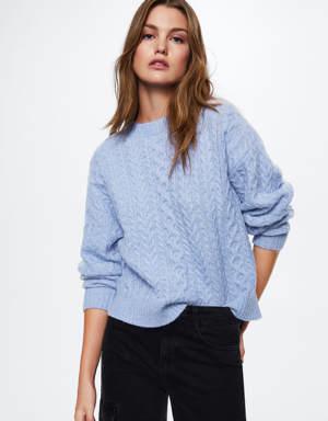 Pull-over maille tressée