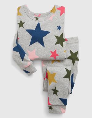 babyGap Organic Cotton Star PJ Set gray