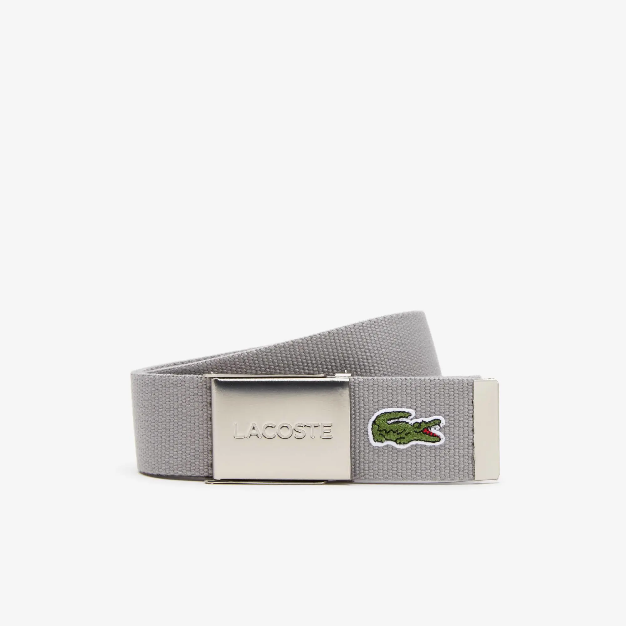 Lacoste Cintura in tessuto intrecciato con fibbia e incisione Lacoste Made in France da uomo. 1