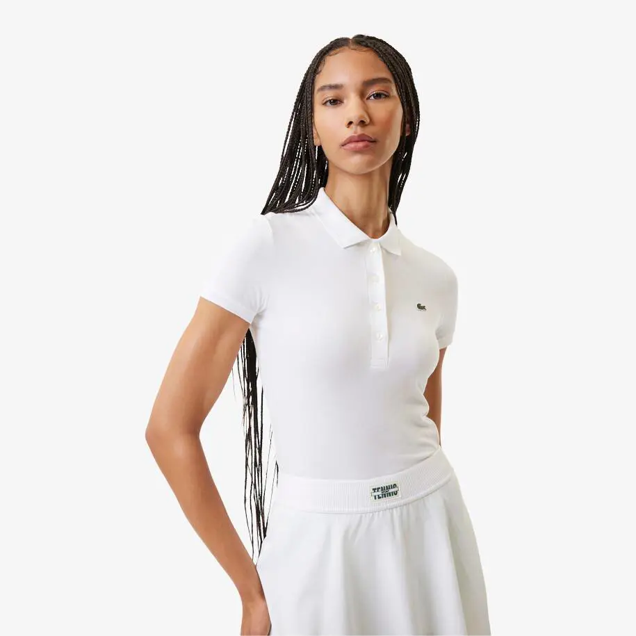 Lacoste Women's Slim Fit Stretch Cotton Jersey Polo. 1