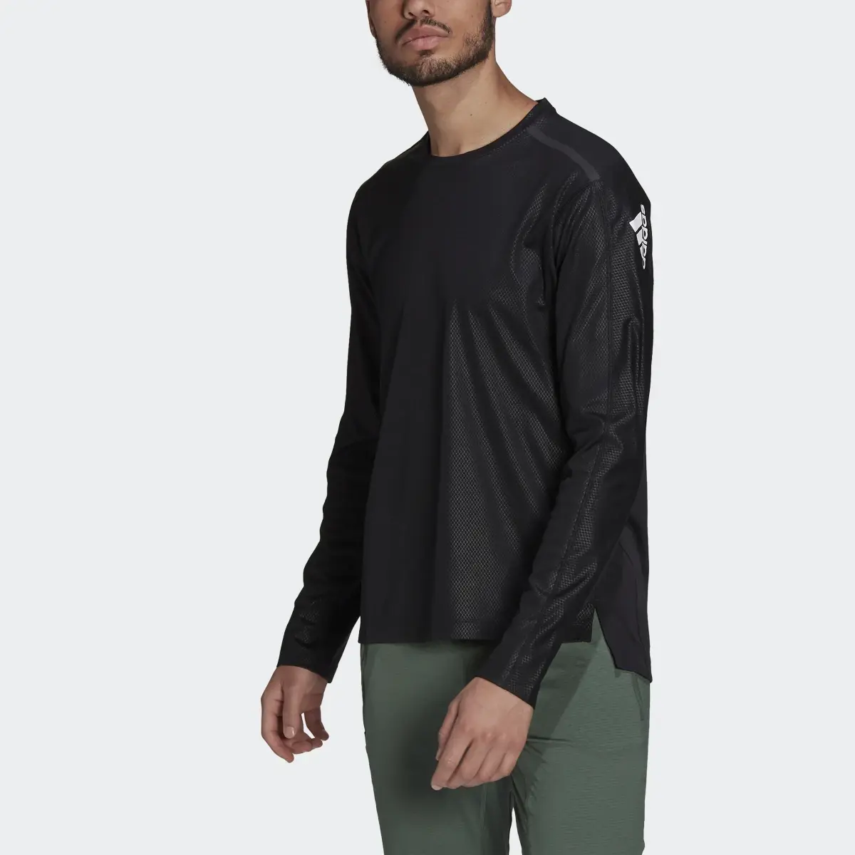 Adidas Workout PU-Coated Long-Sleeve Top. 1