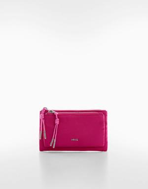 Nylon purse with double zipper