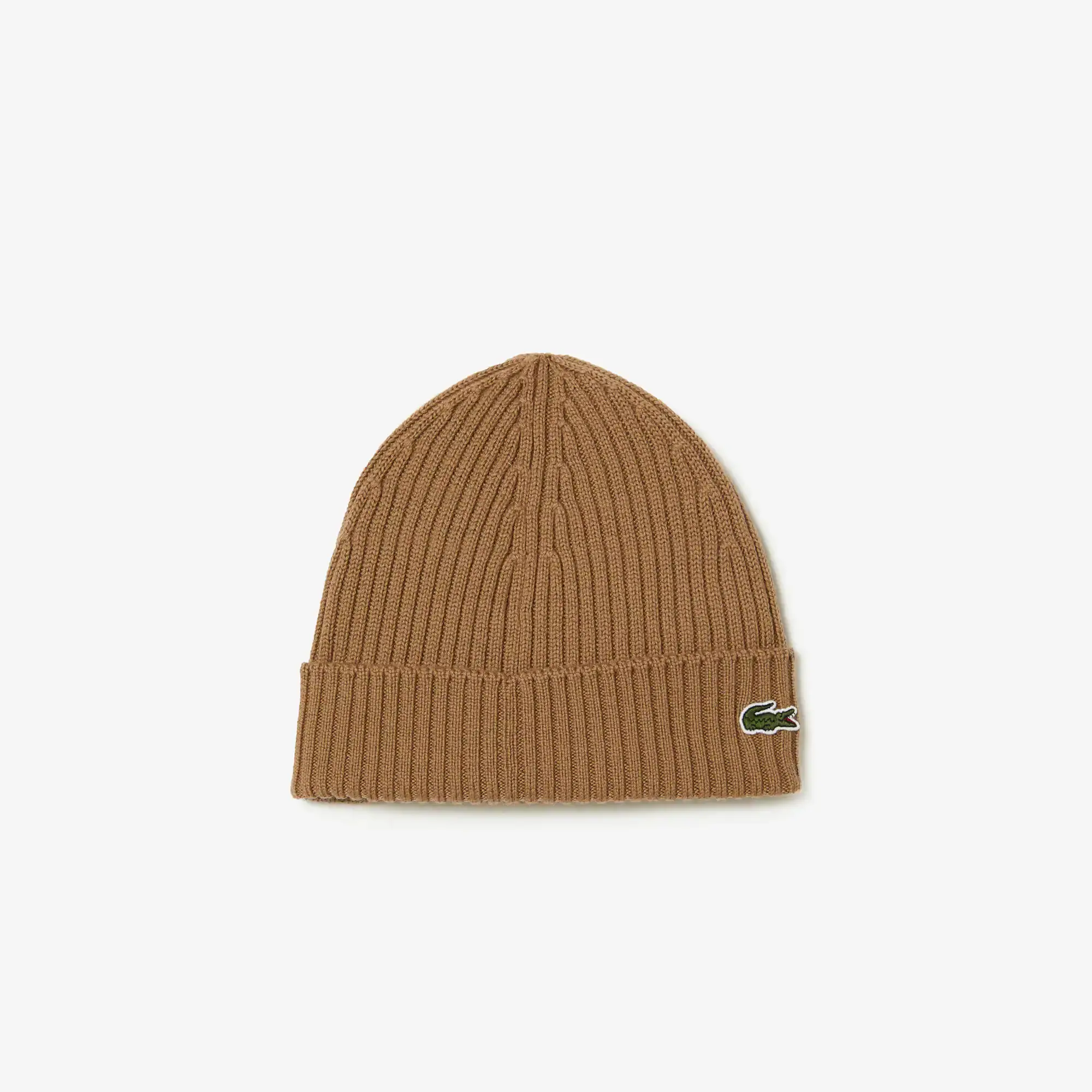 Lacoste Unisex Ribbed Wool Beanie. 1