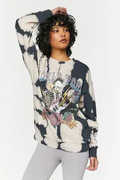 Forever 21 Forever 21 World Tour Graphic Bleach Dye Pullover Black/Multi. 2