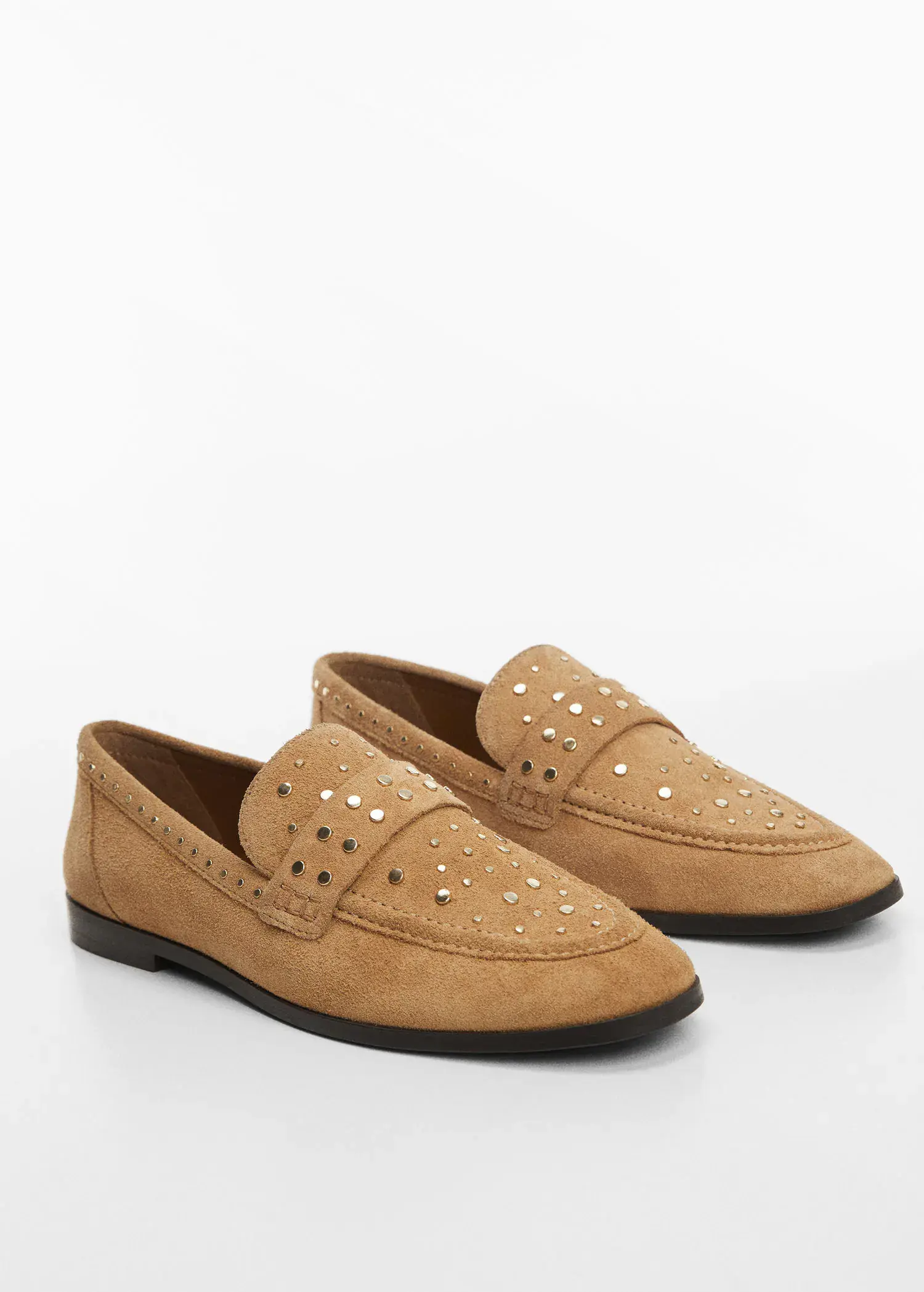 Mango Studded leather loafers. 1