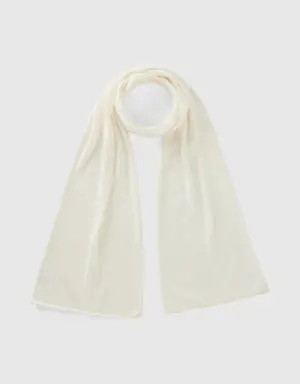 cream white cashmere blend scarf