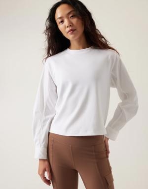 Athleta Harlow Hybrid Top white