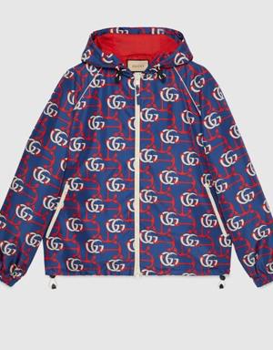 Double G anchor print fabric jacket